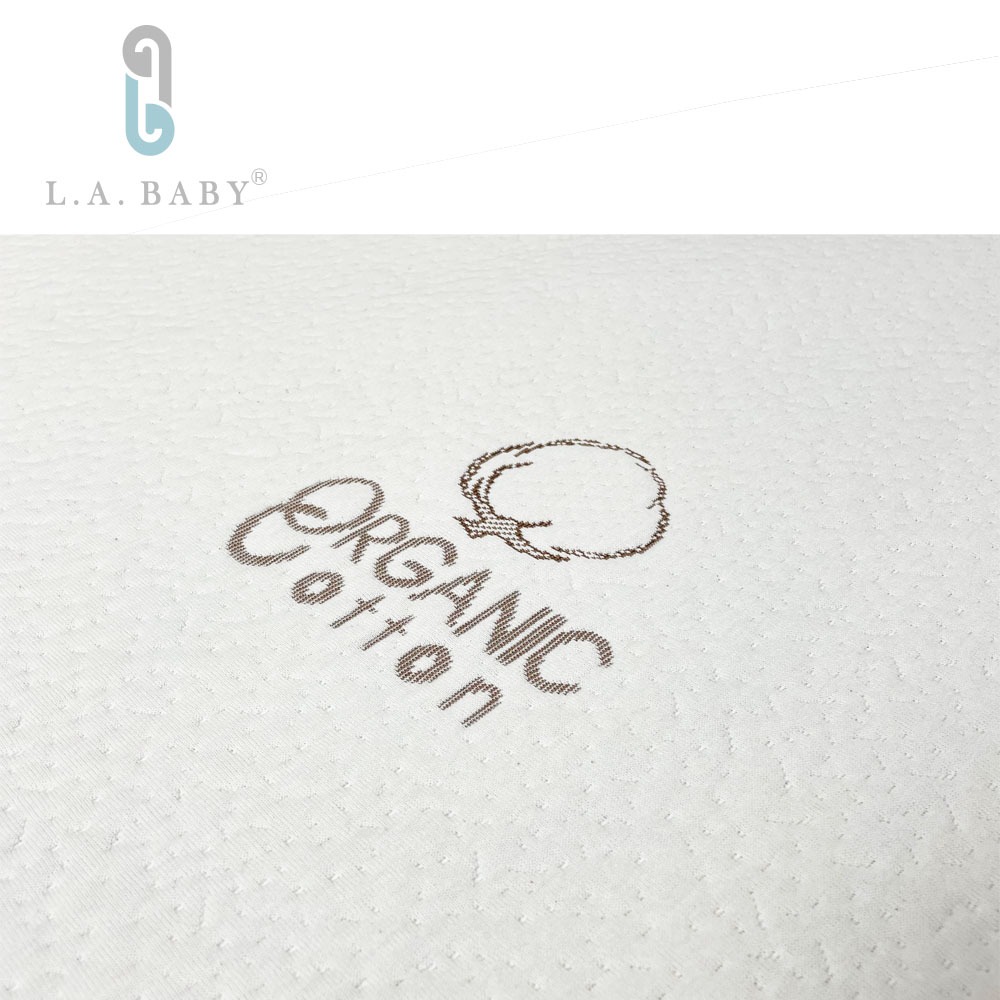 L.A. Baby 天然有機棉防水布套+乳膠床墊 M號(床墊厚度2.5cm)花布