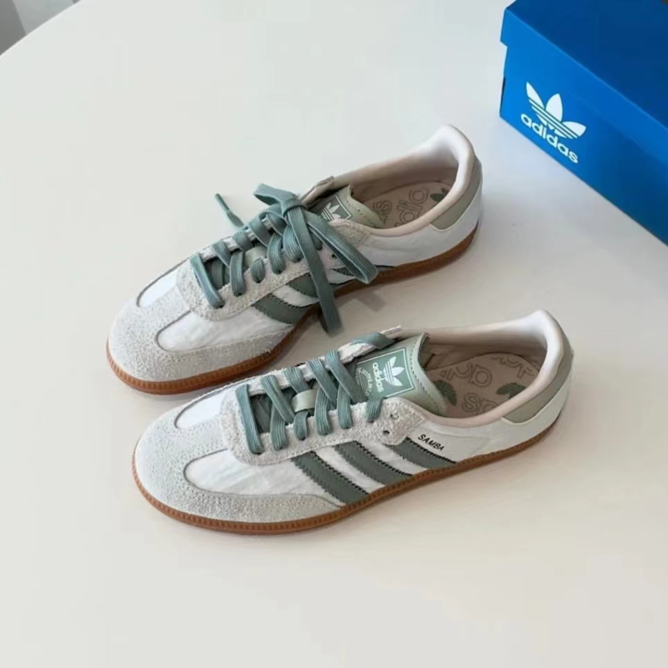 西西❀日本代購 正品Adidas Originals Samba OG 白藍 奶茶 奶油白 德訓鞋 男女鞋 ID6016
