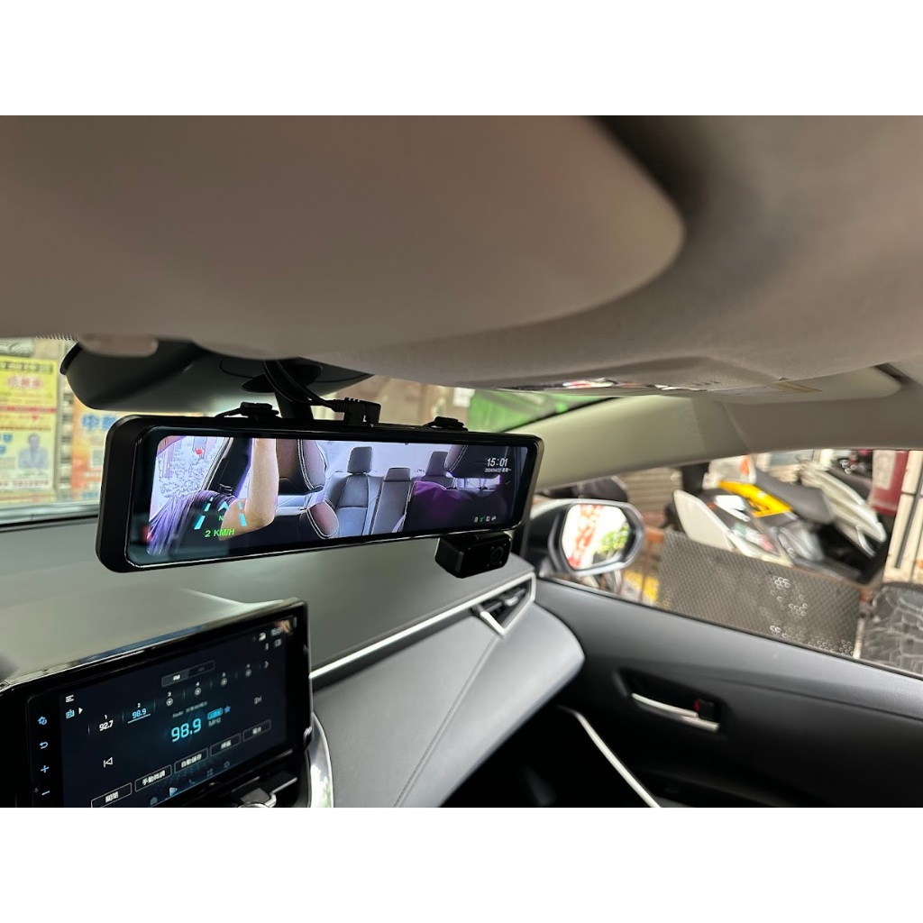 新店【阿勇的店】CARSON GX7 3鏡頭/12吋電子後視鏡行車記錄器/車內錄影+行車紀錄器前後+倒車影像+GPS測速