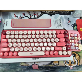 【二手】Logitech 羅技 POP Keys 無線機械式鍵盤 復古打字機 Emoji 含滑鼠 數字鍵盤 滑鼠墊