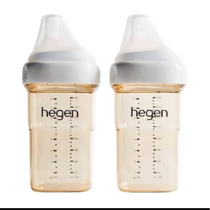 二手hegen 金色奇蹟PPSU多功能方圓型寬口奶瓶 240ml(雙瓶組）