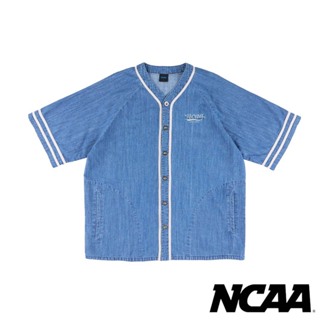 NCAA 牛仔布 棒球 襯衫 外搭 短T【74251473】短袖 快乾 透氣 丹寧風 薄外套 披肩