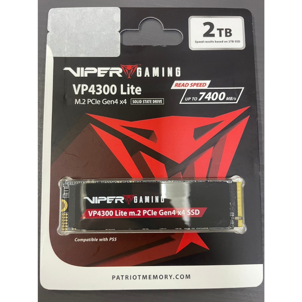 Patriot 美商博帝 VIPER VP4300 Lite 2TB M.2 固態硬碟 全新品 蘆洲可自取📌自取3050