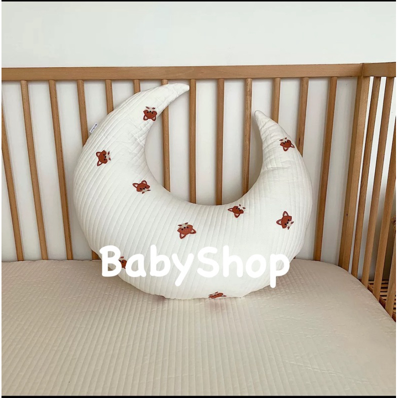 👼🏻BabyShop。寶寶刺繡抱枕。月亮枕。哺乳枕。小狐狸🦊款