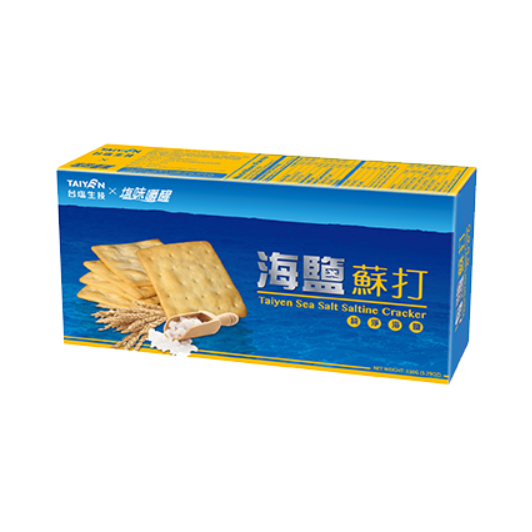 【台鹽生技】塩味嚼醒 海鹽蘇打餅_純淨海鹽  150g