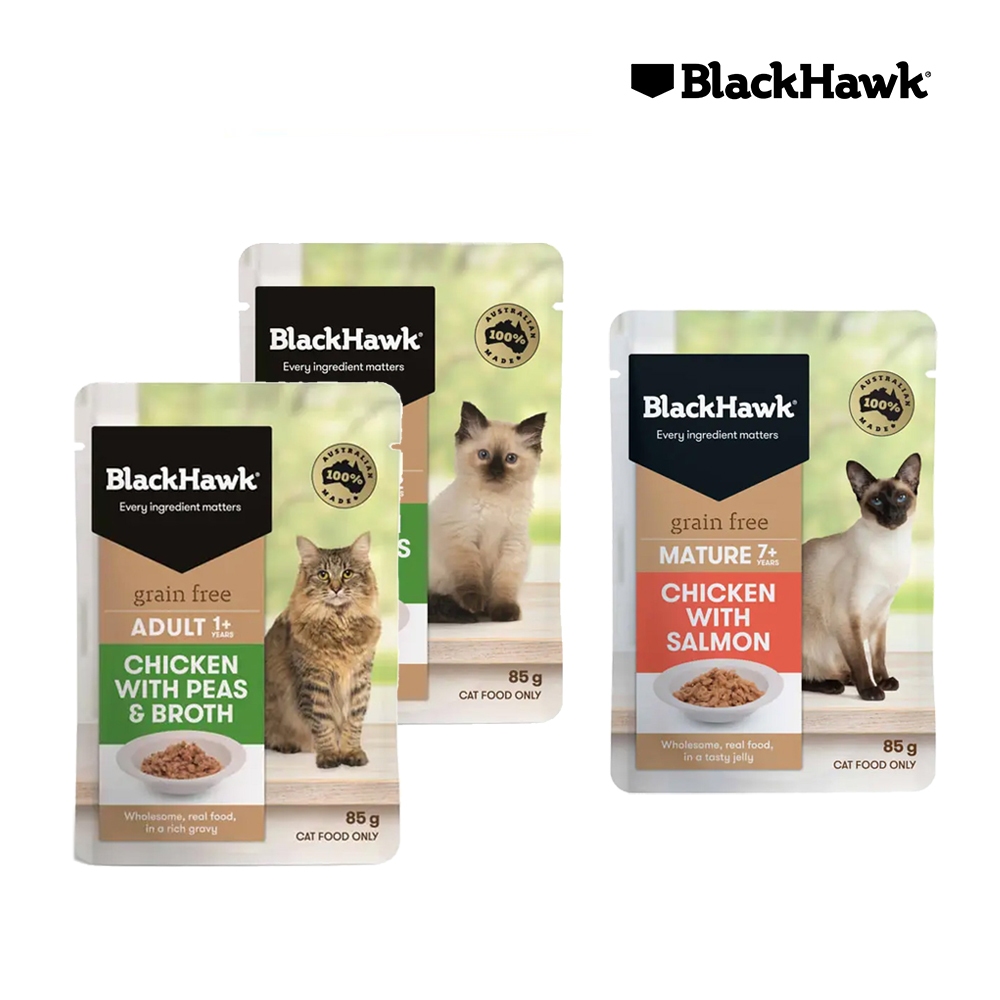 BlackHawk 優選無穀貓用主食餐包 貓用 主食 餐包 濕食 幼貓 成貓 熟齡貓 貓食品