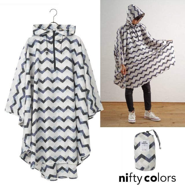 【日本 Nifty Colors】輕量斗篷雨衣 L 連帽連身披風 防水背包套 雨罩 登山露營天幕帳_NC-01