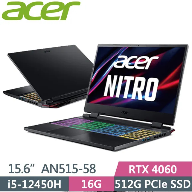 ACER Nitro5 AN515-58-55L6(i5-12450H/16G/512G SSD/RTX4060