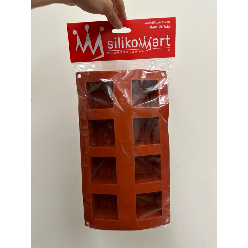 義大利 Silikomart 8連方形慕斯布丁矽膠蛋糕模 silicone mould