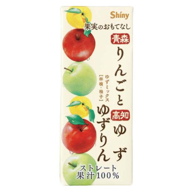 日本 Shiny 青森蘋果 &amp; 高知 柚子綜合果汁   蘋果&amp;愛媛蜜柑綜合果汁  100%果汁  青森蘋果汁 純果汁