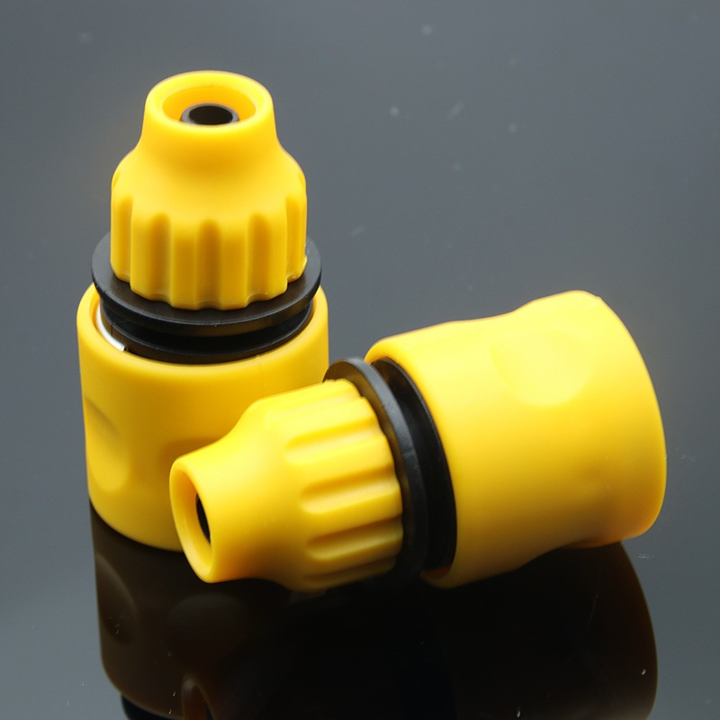 塑料3分水管接頭  3/8洗車水槍通水轉接頭 水管 快速接頭 黃色 小頭 1入(RWG-32-S)