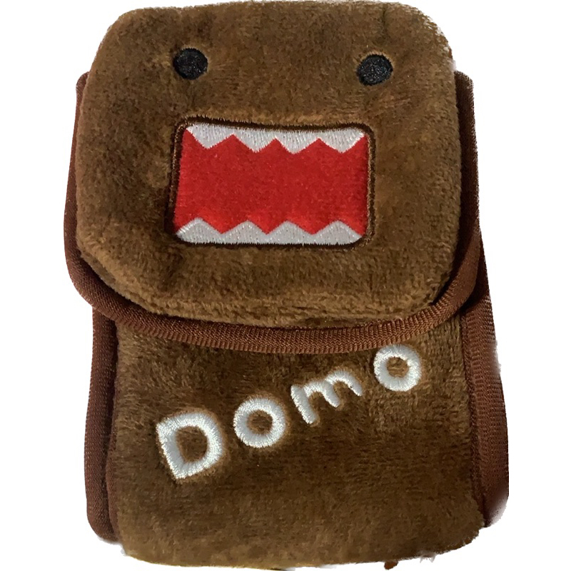 Domo 多摩君絨毛收納包 Domo kun 手機包 相機包 鑰匙 多功能扣環包 魔鬼氈收納包
