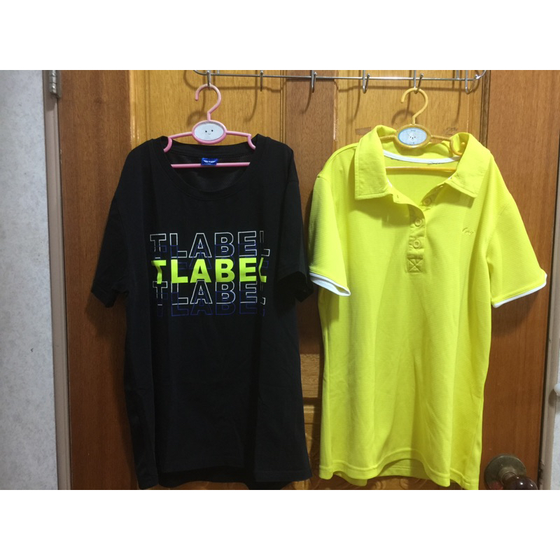 二手男童吸濕排汗機能短T上衣 140cm(二件一起賣)