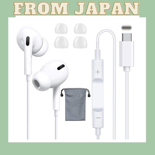 [直接日本] Elnicec 耳機有線 type-c [2024 新一代] 高靈敏度 MEMS 麥克風配備音量控制通話支