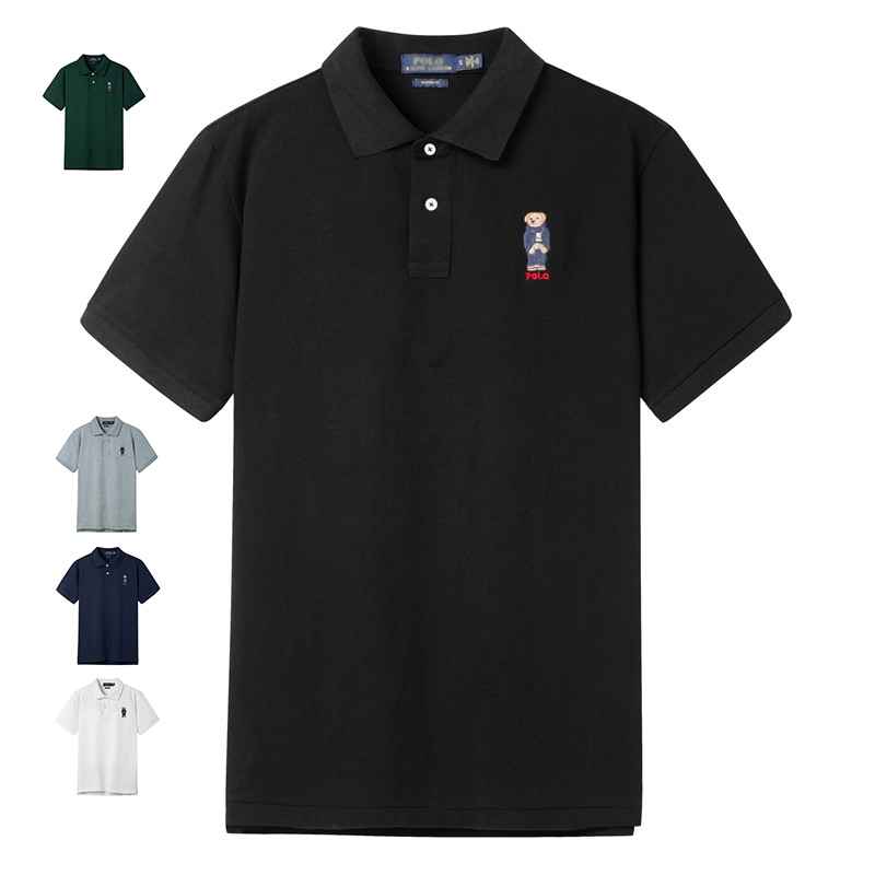 男生 美國Polo 保羅 經典刺繡小熊 短袖POLO衫 休閒翻領短T POLO衫 珠地網眼純棉 馬球衫