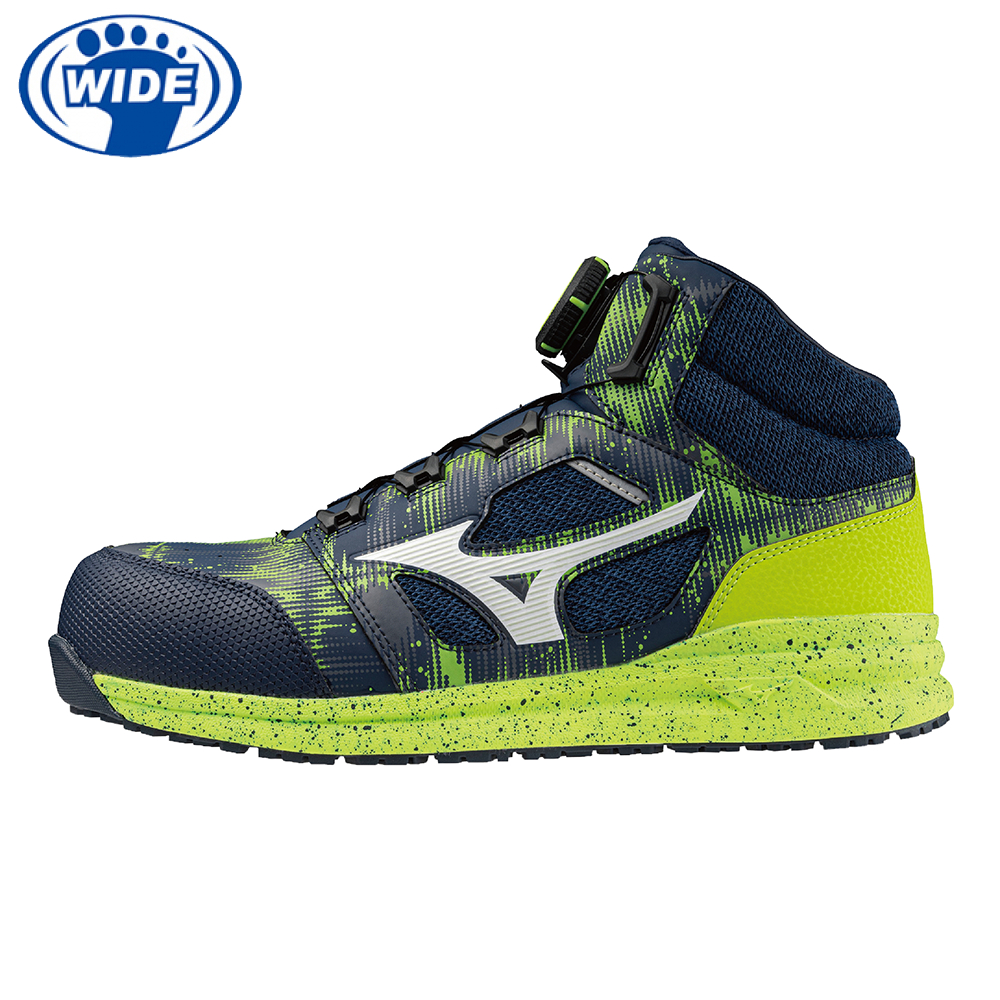 MIZUNO PRIME FIT LS II 71M BOA旋鈕 防護鞋 限定色 藍x螢光綠 3E楦 F1GA2466