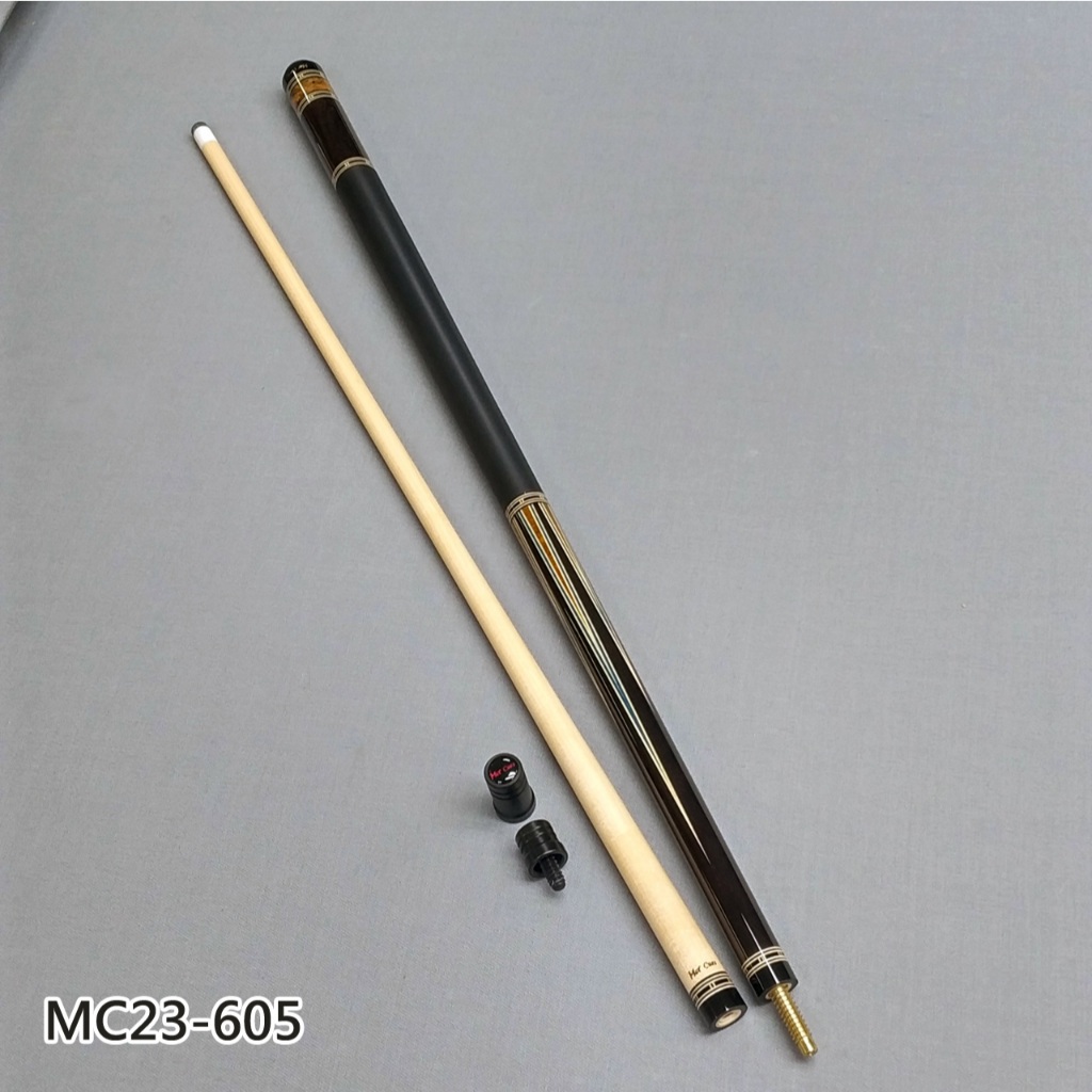 全揚撞球 Mit cues【MC23-605(黑檀插樹瘤6插)】-11牙-手工撞球桿