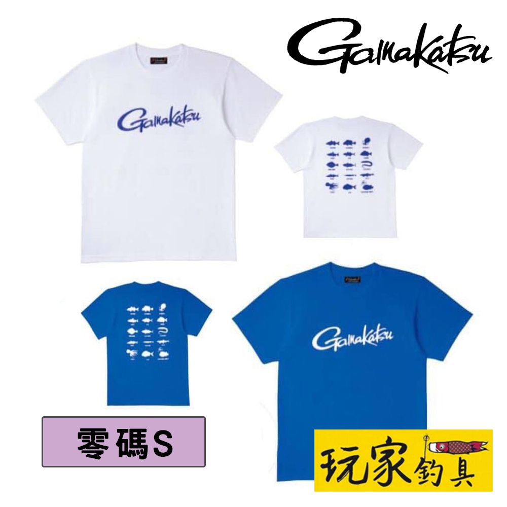 ｜玩家釣具．零碼S｜降價➘GAMAKATSU GM-3576 魚圖鑑 短TEE 短袖