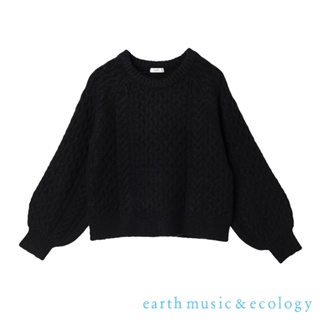 earth music&ecology 毛絨立體編織定番圓領針織衫(1N27L2C0100)
