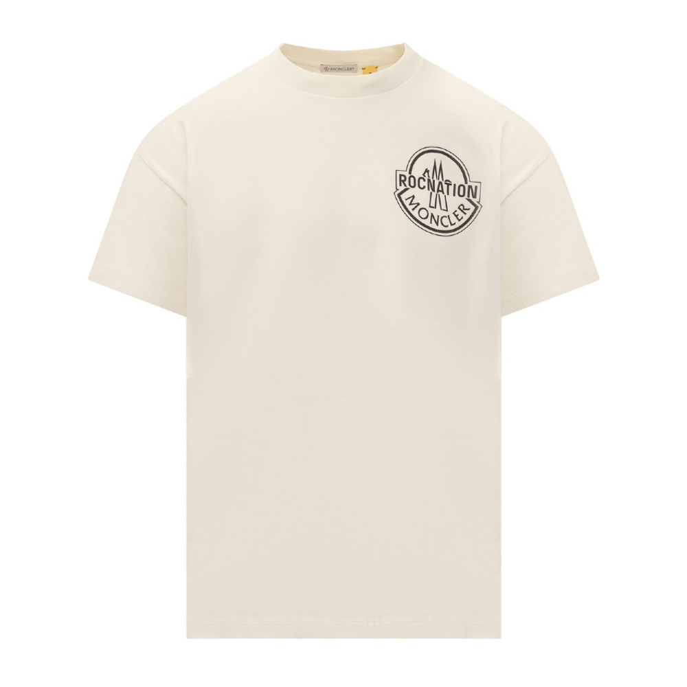 【鋇拉國際】MONCLER 聯名 ROCNATION JAY Z設計 男款 短袖T恤 米白色 歐洲代購 台北實體工作室