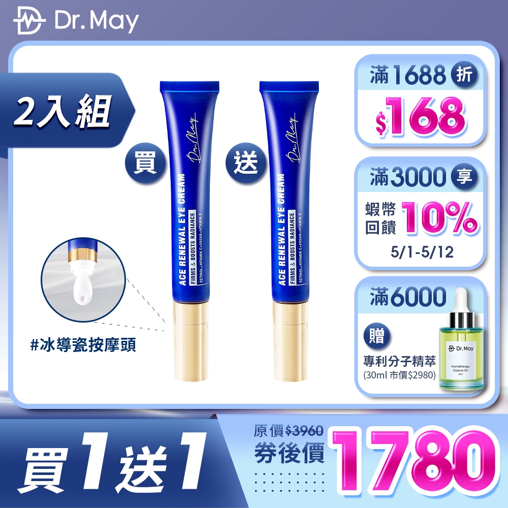 【Dr. May美博士】專業ACE撫紋藍熨斗A醇眼霜20ml x2 女人我最大節目推薦