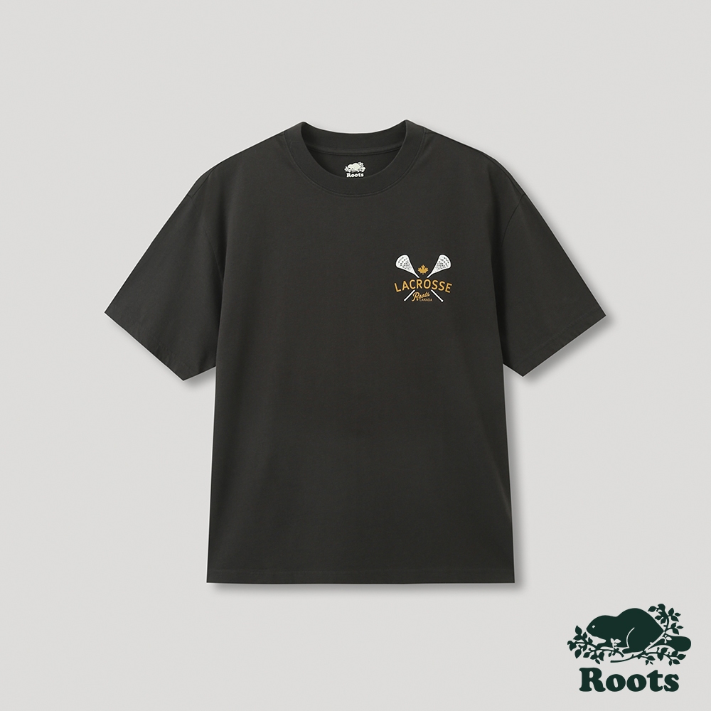 【Roots】 中性- 運動派對系列 袋棍球元素短袖T恤