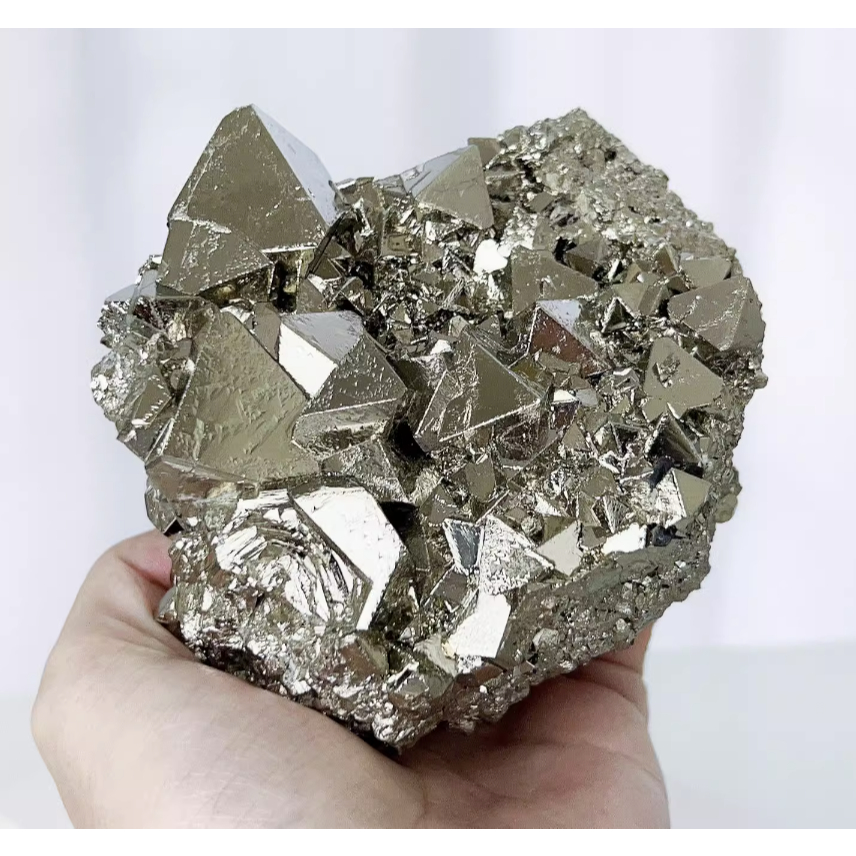 1.4kg【收藏級】天然秘魯黃鐵礦六面體滿資料庫特大號稀有12457