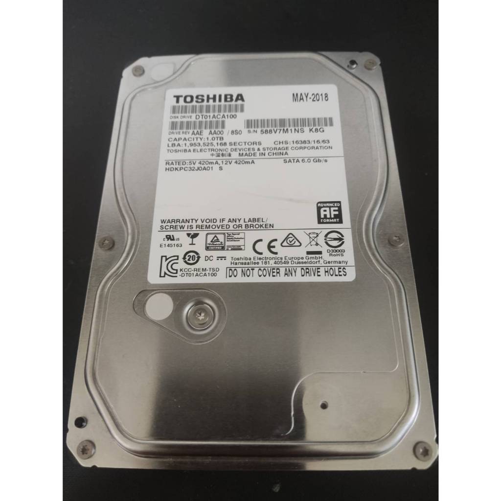 良品 東芝 1TB 3.5 吋 硬碟 SATA3 1000G 桌機 電腦 儲存 PC 磁碟 SSD 2TB 3TB 參考