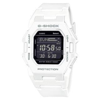 【柏儷鐘錶】CASIO G-Shock 方形電子錶 計步器 藍芽 白 GD-B500-7
