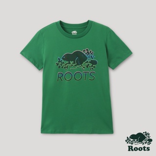 【Roots】女裝-宇宙探索系列 彩虹海狸LOGO短袖T恤