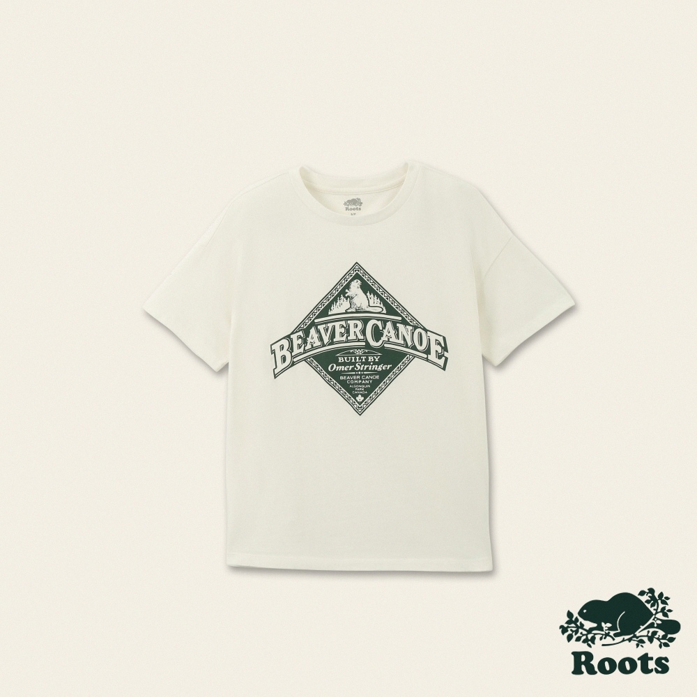 【Roots】女裝-海狸獨木舟系列 經典有機棉短袖T恤