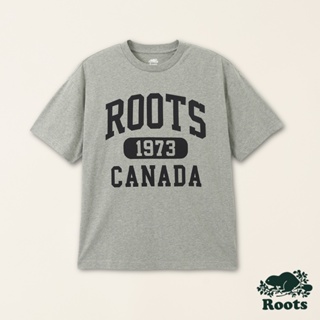 【Roots】男裝-喚起自然之心系列 文字LOGO有機棉短袖T恤