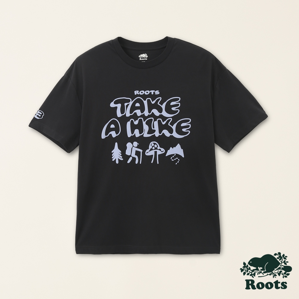 【Roots】男裝-喚起自然之心系列 文字設計有機棉短袖T恤