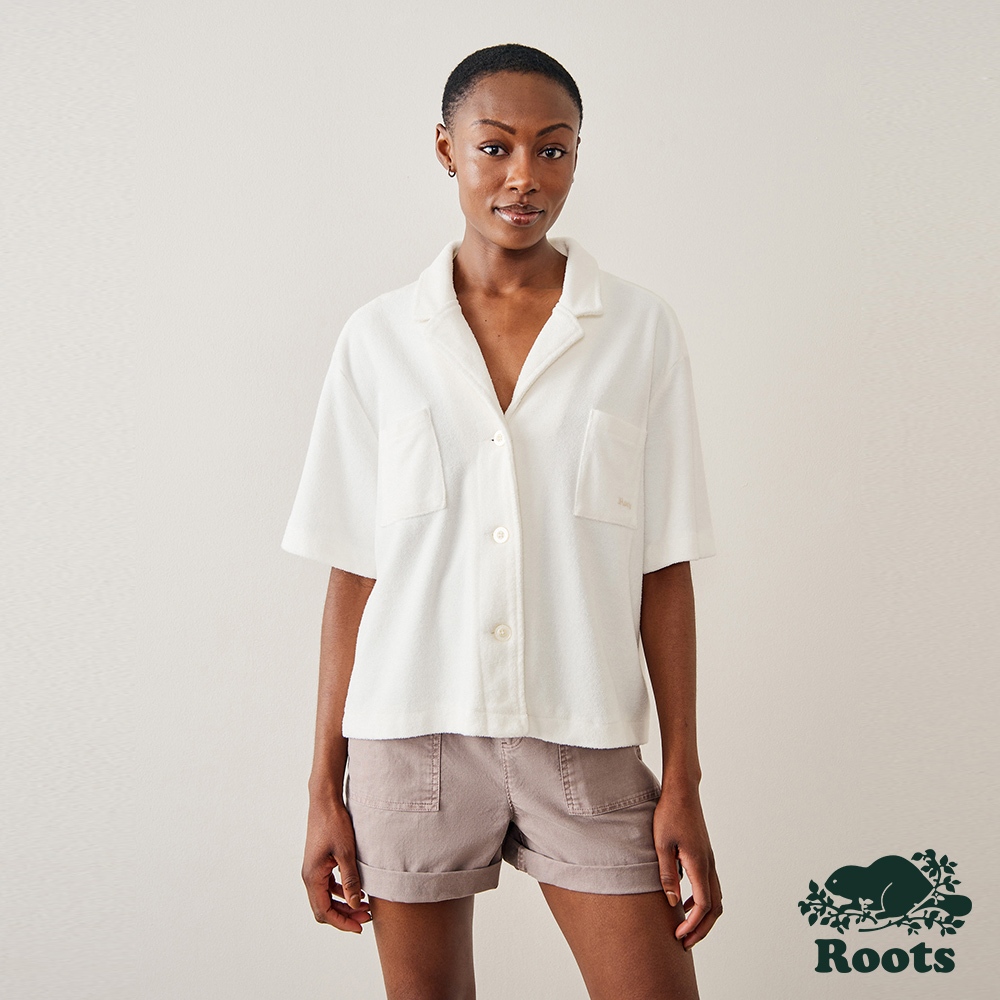 【Roots】女裝- 簡約毛圈布短袖襯衫