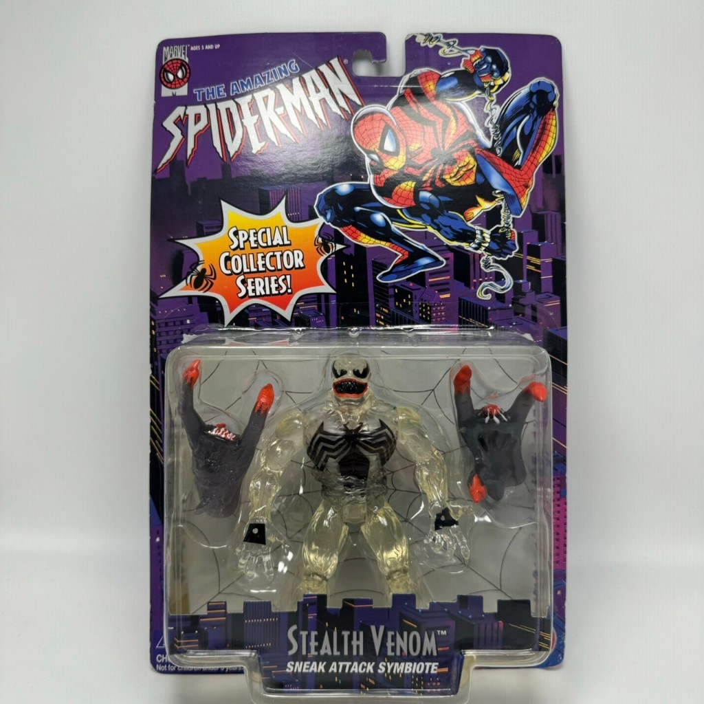 【漫坑】1996 TOYBIZ 漫威 Marvel 猛毒 Venom 透明版 隱身 吊卡 可動公仔