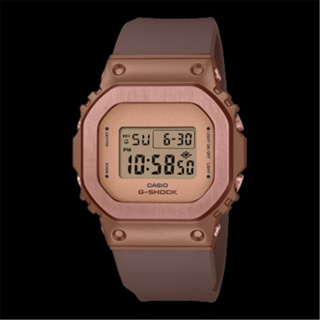 CASIO 卡西歐 G-SHOCK 氣質高雅 玩美時尚 金屬方形框運動腕錶-古銅棕/GM-S5600BR-5 [秀時堂]