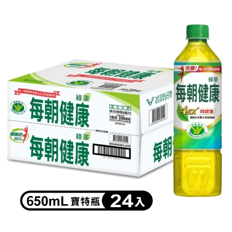 每朝健康無糖綠茶650cc(24瓶)/箱(舊台南市一箱外送540元)(此商品沒有宅配外縣市)(賣家親送)(自取520元)
