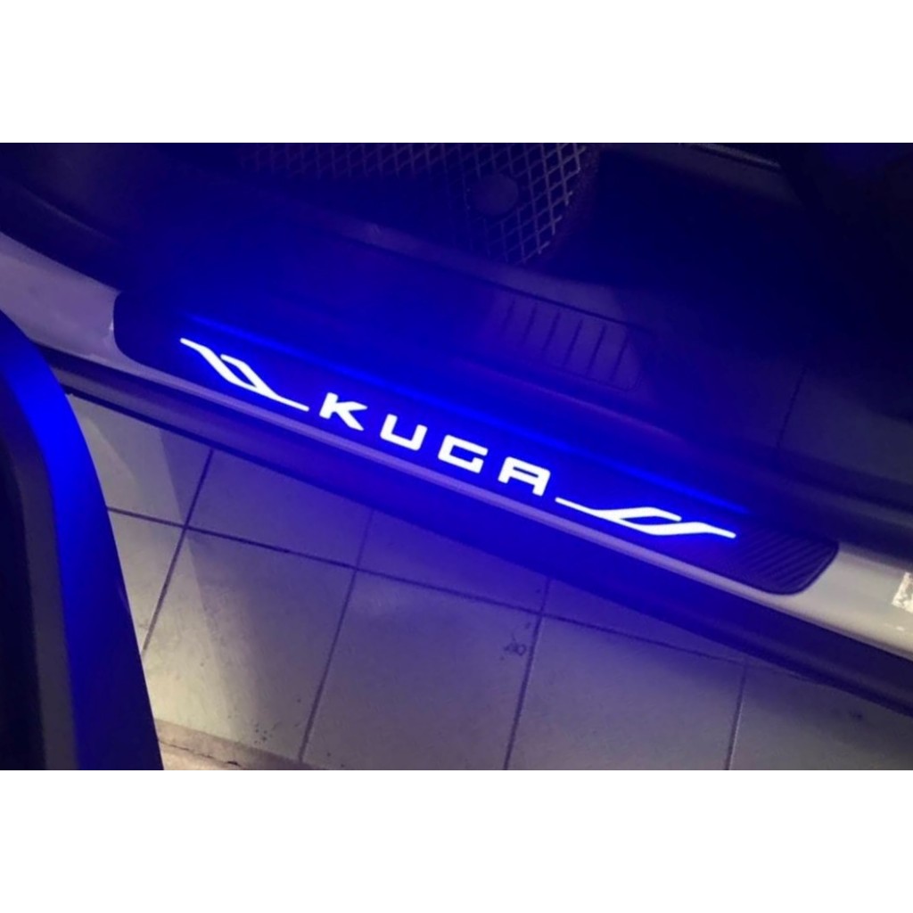 FORD KUGA 迎賓踏板 MK2 MK3 ST-line VIGNALE Blue LED發光門檻燈 類碳纖卡夢
