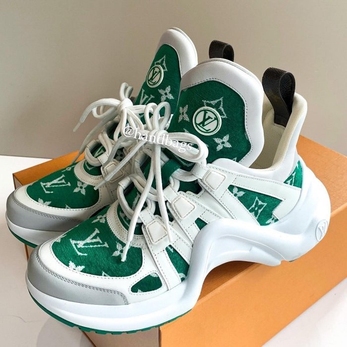 HAN's ⧓ 90%新 LV Archlight 綠色 厚底 Logo 增高 休閒鞋 老爹鞋  1AACSU