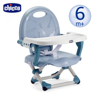 6m+ Chicco Pocket 攜帶式 輕巧餐椅座墊 用餐椅 餐椅座墊 保姆 空氣藍 露營