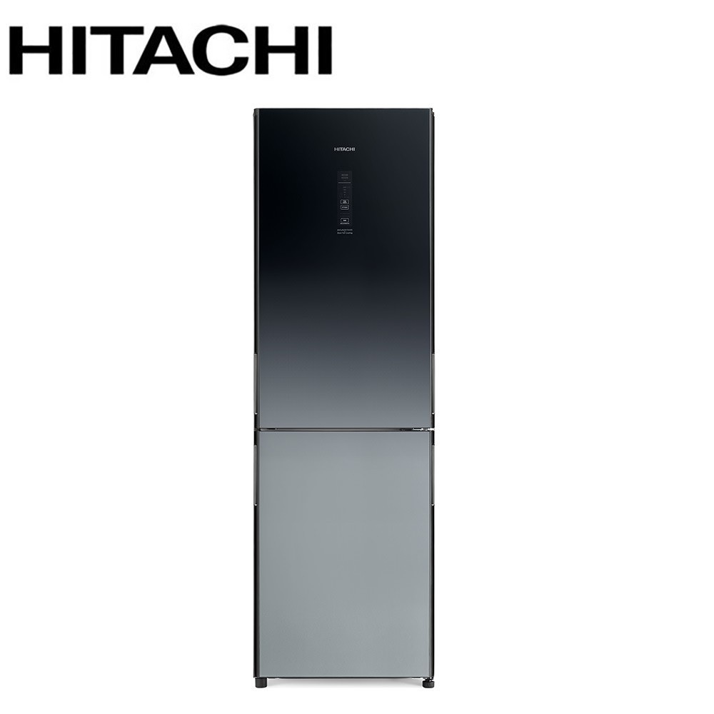 HITACHI日立313公升變頻兩門冰箱HRBN5366DFL左開漸層琉璃黑(XGRTW) 大型配送
