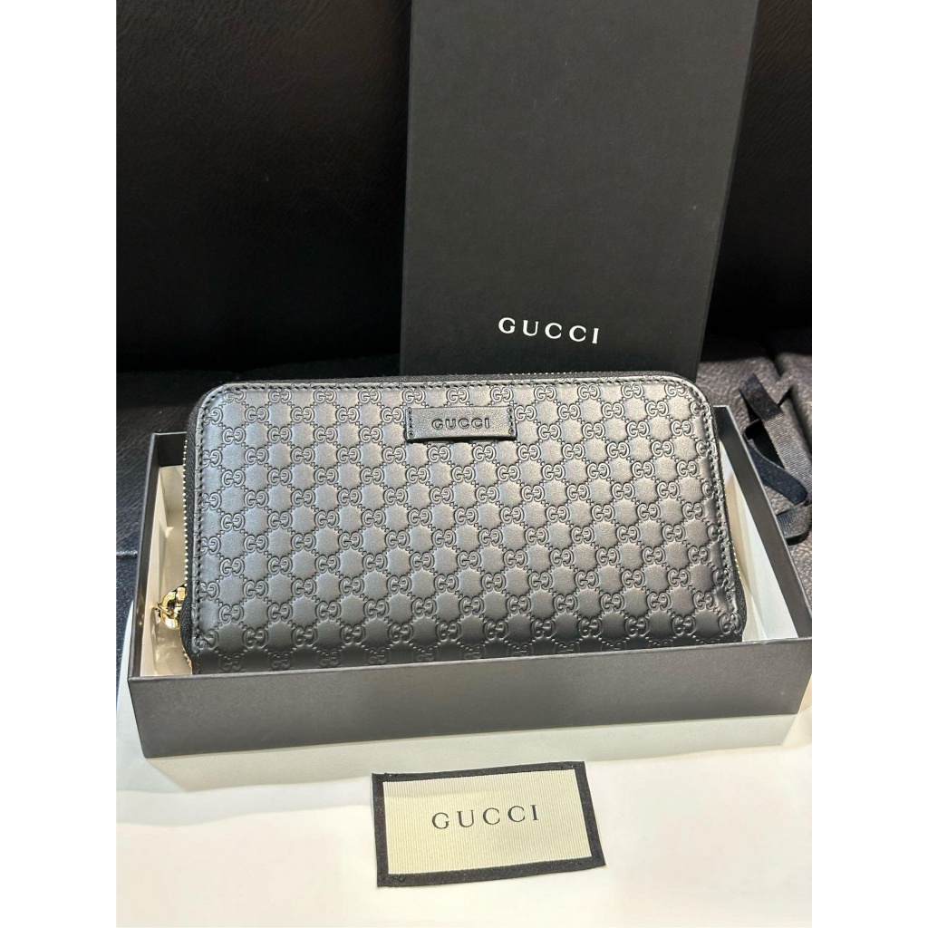 GUCCI 古馳 老花 真皮 拉鍊 錢包 皮夾 長夾 449391現貨