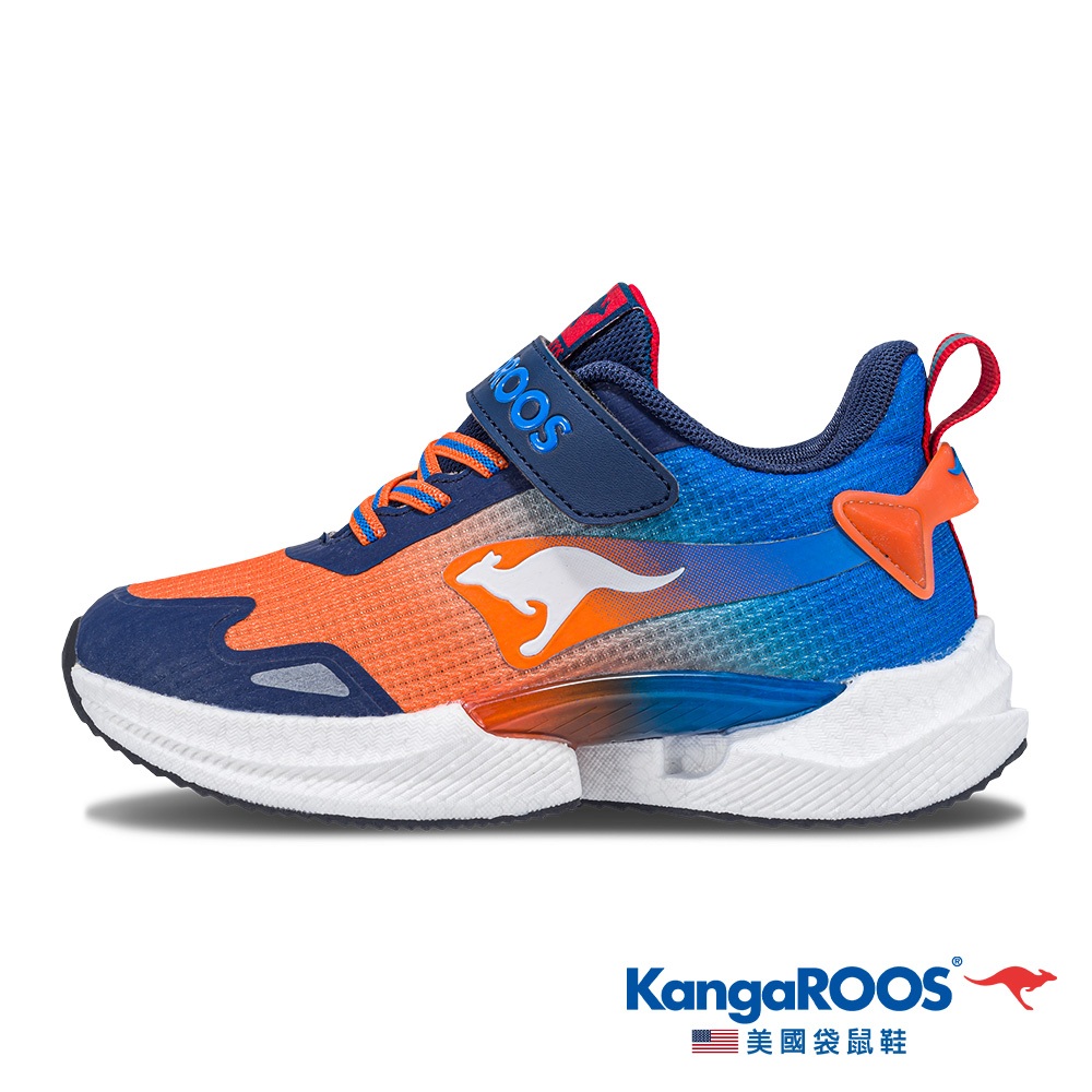 【KangaROOS 美國袋鼠鞋】童鞋 TRITIUM 太空科技輕量童鞋 透氣支撐 漸層色系 (橘/藍-KK41502)