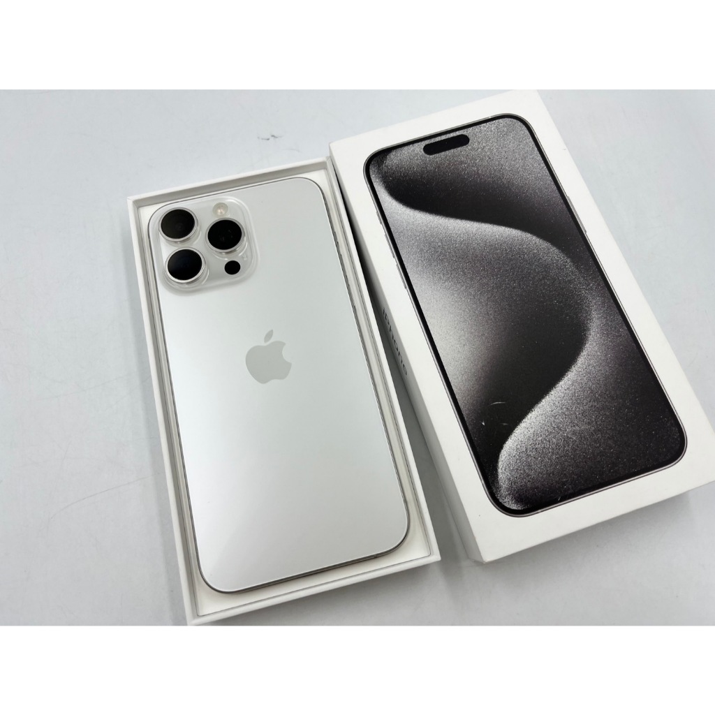 §轉機站§ 漂亮 保固2024/12 盒裝 Apple iPhone 15 Pro Max 256G 鈦金屬 白色69
