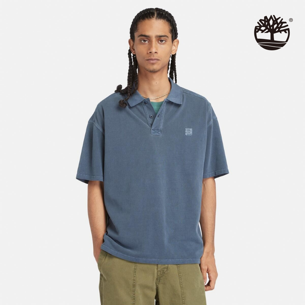 Timberland 男款深寶石藍短袖Polo衫|A42D5433