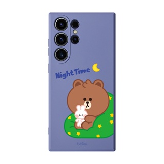 【TOYSELECT】LINE FRIENDS MINI-熊大的晚安陪伴純色矽膠SAMSUNG手機殼