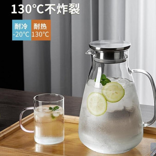 臺灣出貨2600ML耐熱水壺 耐熱直火玻璃壺 高硼玻璃水壺 玻璃水瓶 大容量涼水壺 玻璃泡茶壺 花茶壺2000ML