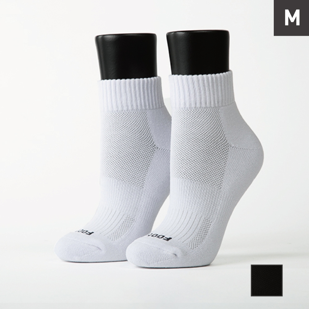 FOOTER 素色美學氣墊運動襪 除臭襪 運動襪 氣墊襪 機能襪 短筒襪 (女-T91M)