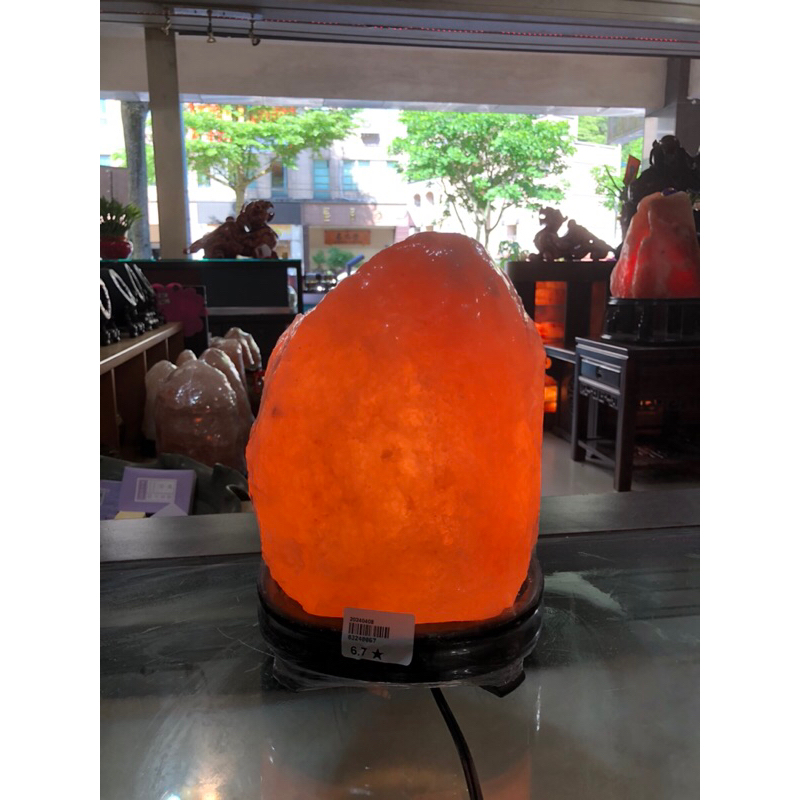 KY鹽燈能量館   喜馬拉雅山玫瑰鹽燈  6.7kg  原礦   鹽燈  配電線 燈泡