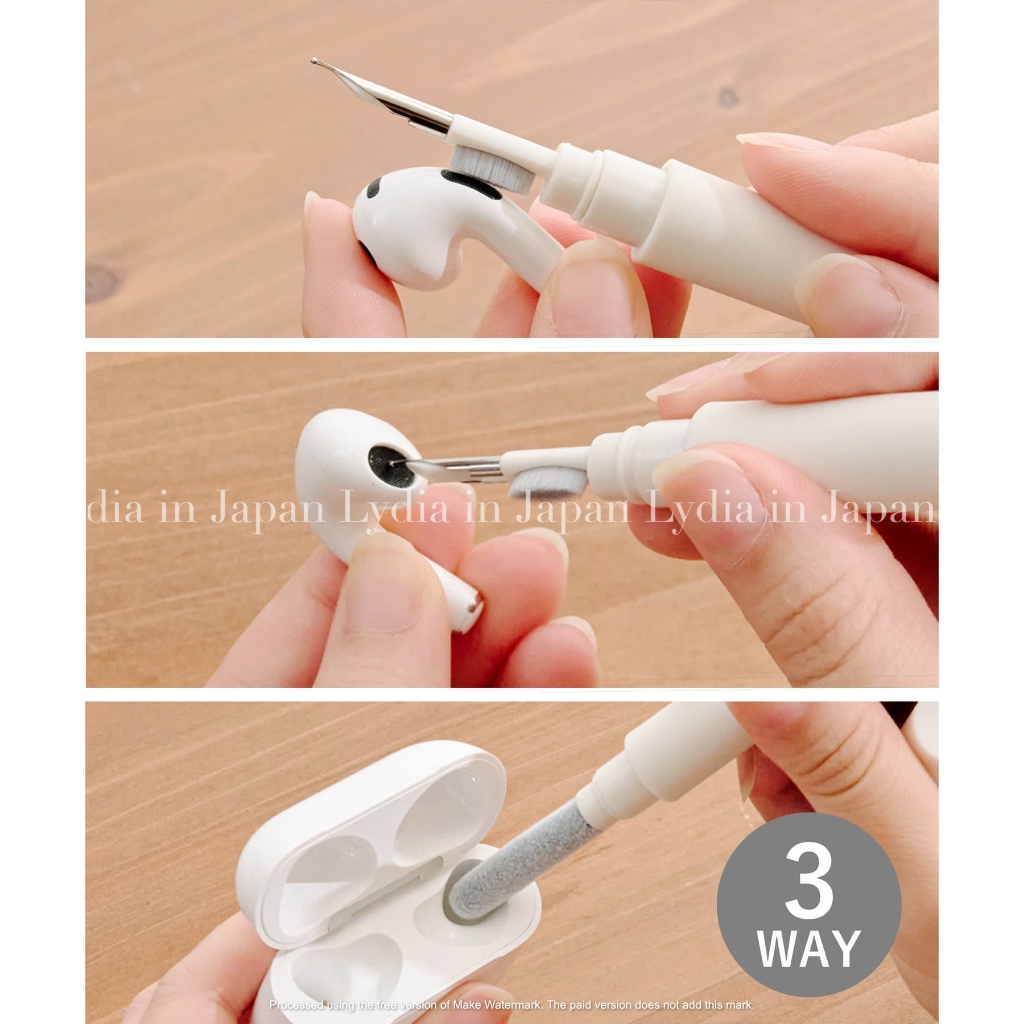 日本代購🇯🇵3coins 耳機清潔工具 AirPods 三用 耳機清潔筆 多功能清潔組 耳機清潔組